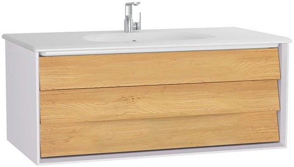 Vitra Frame Lavabo Dolabı,100cm,Beyaz Etajerli Lavabolu,Mat Soft Beyaz.